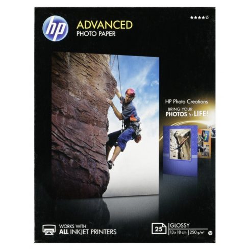 HP Advanced Glossy Photo Paper, 25 listov/13 x 18 cm, tiskanje brez robov