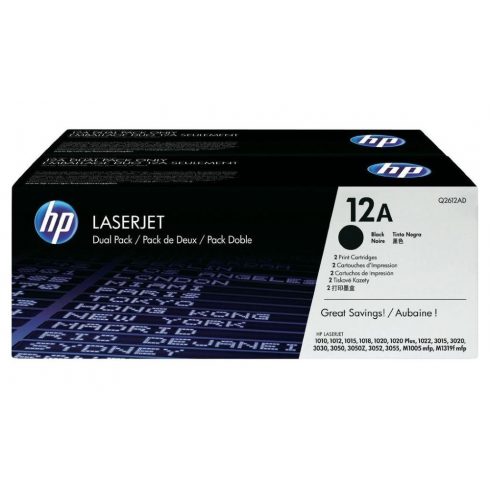 HP črni toner, Q2612AD, LJ 1010, 1022 - 2pak original