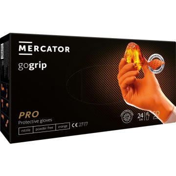 Oranžne nitrilne rokavice Mercator Gogrip Orange 50 L vel