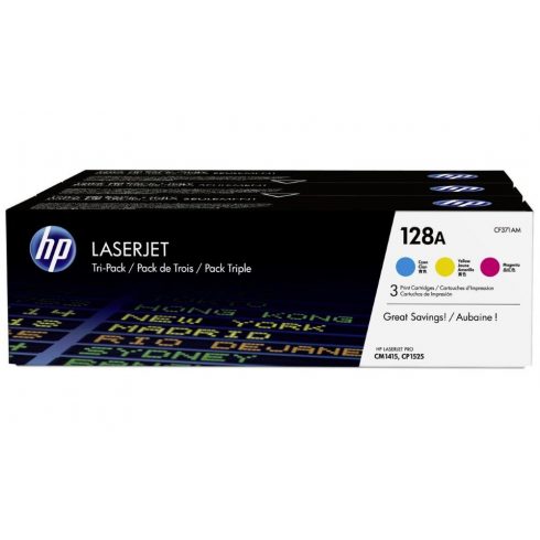 HP (128A) 3-pack LJ Toner Cart CMY, 3 x 1300 strani, original CF371AM