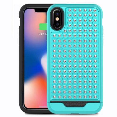 Ovitek Zizo Star Diamond Hybrid za iPhone X (teal/črn)