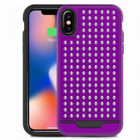 Ovitek Zizo Star Diamond Hybrid za iPhone X (vijoličen/črn)