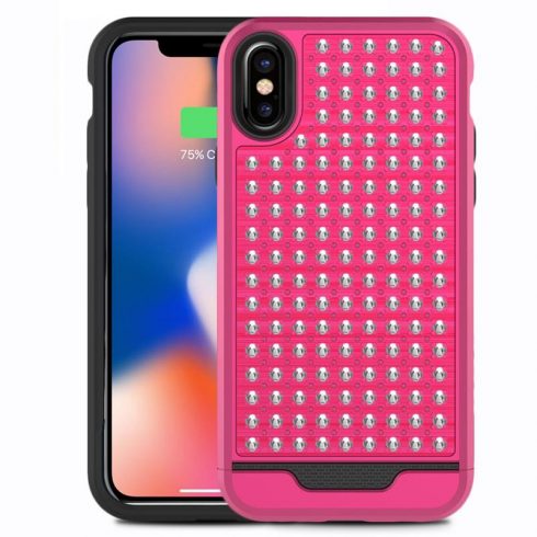 Ovitek Zizo Star Diamond Hybrid za iPhone X (roza/črn)