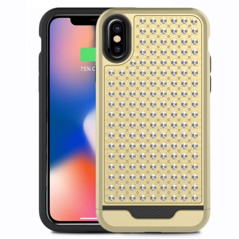 Ovitek Zizo Star Diamond Hybrid za iPhone X (zlat/črn)