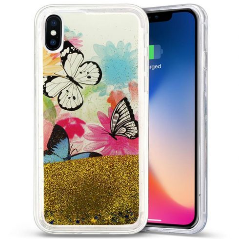 Zizo Liquid Glitter Star Case za iPhone X (metulji)