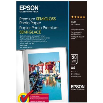   Foto papir EPSON C13S041332/ A4/ Photo premium semigloss/ 20 kos