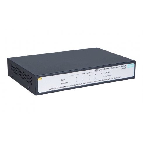 HPE stikalo 1420 5G PoE+ (32W) 5x 10/100/1000, PoE+, PoE proračun 32W, brez ventilatorjev