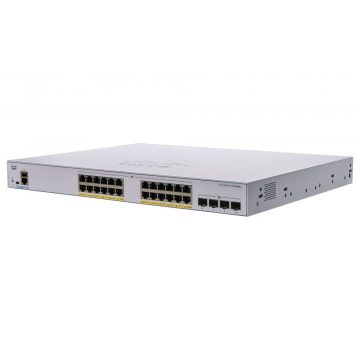   Cisco CBS250-24FP-4X-EU 24-port GE Smart Switch, 24x GbE RJ-45, 4x 10G SFP+, PoE+ 370W