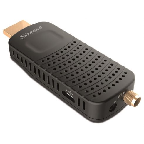 STRONG DVB-T/T2 tuner HDMI stick SRT 82/ Full HD/ H.265/HEVC/ zunanja antena/ EPG/ PVR/ HDMI/ USB/ micro USB/ IR/ črn