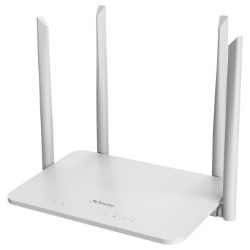   Dvopasovni usmerjevalnik STRONG 1200S/podstavek za Wi-Fi. 802.11a/b/g/n/ac/ 1200 Mbit/s/ 2,4 GHz in 5 GHz/ 4x LAN/ 1x WAN/ 1x USB/ bela