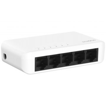   Stikalo STRONG SW5000P/ 5x Gigabit RJ45 port/ 10/100/1000 Mb/s/ 10 Gb/s/ 802.3i/u/ab/ plastično ohišje/ bela