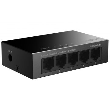   Stikalo STRONG SW5000M/ 5x Gigabit RJ45 port/ 10/100/1000 Mb/s/ 10 Gb/s/ 802.3i/u/ab/ kovinsko ohišje/ črna