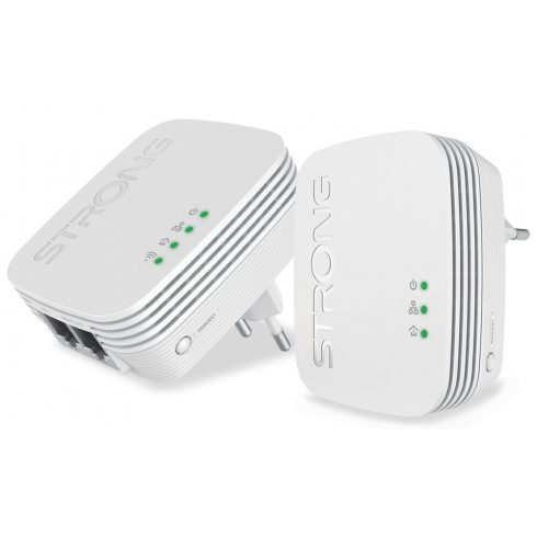 STRONG set 2 adapterjev Powerline WF 600 DUO MINI/ Powerline 600 Mbit/s/ Wi-Fi 300 Mbit/s/ 2x LAN/ bel