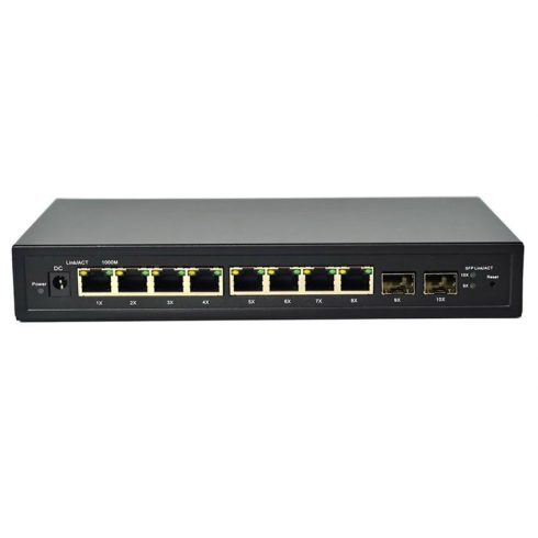 WaveRF AD1000-8GPD-2FM PoE povratno stikalo AD1000-8GPD-2FM z 8 gigabitnimi vrati, 2x SFP